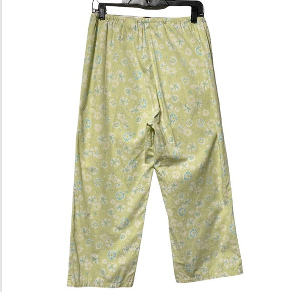 EDDIE BAUER Floral Green Pajama DrawstringLounge Pants Womens Medium - Picture 2 of 16